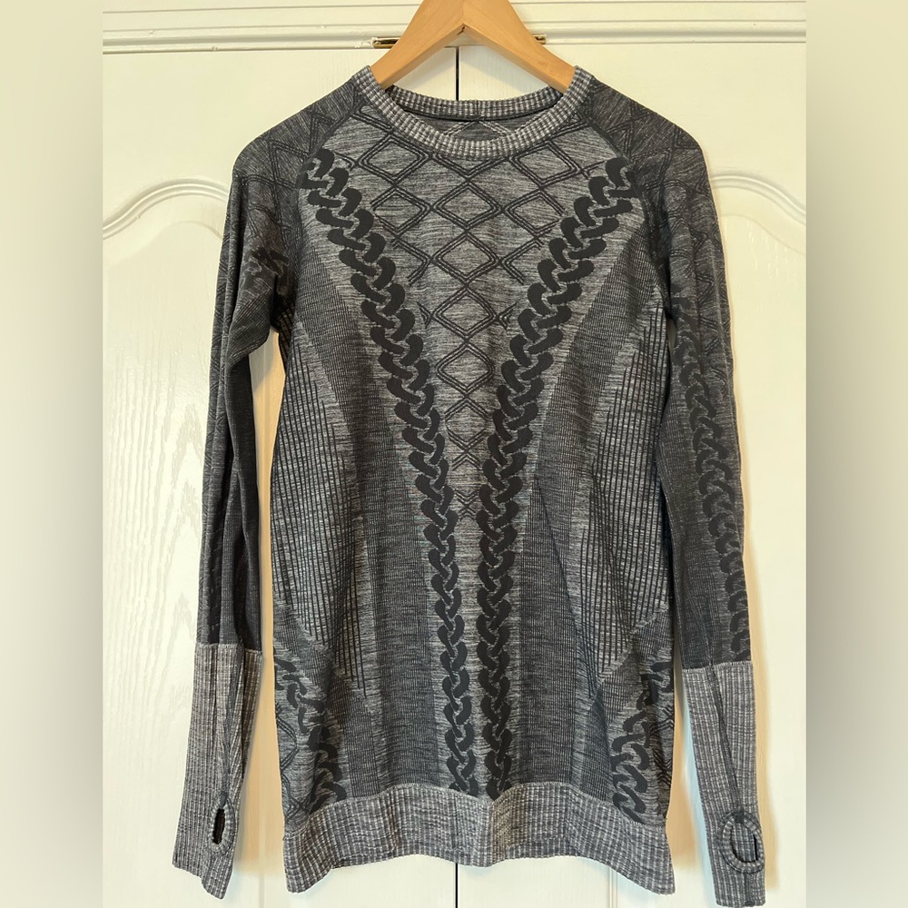 Gray Patterned Lululemon Women's Sweater